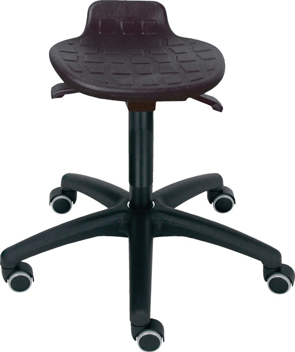 LOTZ Lagertechnik Drehhocker Rollen PU-Schaum schwarz Sitzhöhenverstellung 450-640 mm