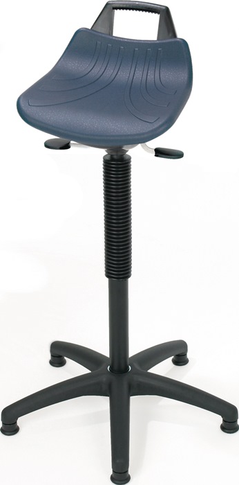 LOTZ Lagertechnik Stehhilfe Polyurethan-Integralschaum Sitzhöhenverstellung 610-860 mm Kunststoff-Fußkreuz Bodengleiter