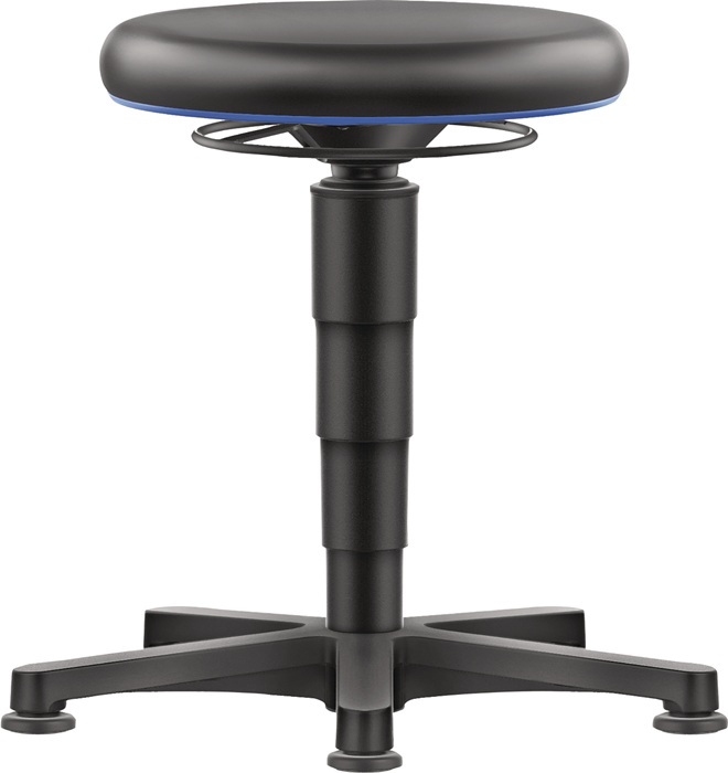 BIMOS Drehhocker Bodengleiter Kunstleder Kunstleder schwarz Sitzhöhenverstellung 450-650 mm