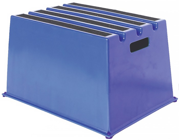 TWINCO Schwerlasttritt Stufen einschl. Plattform 1 Plattformhöhe 307 mm Kunststoff blau
