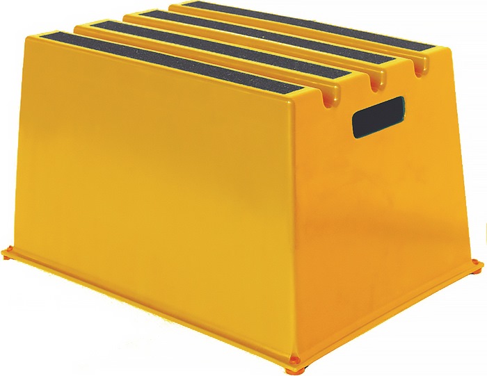 TWINCO Schwerlasttritt Stufen einschl. Plattform 1 Plattformhöhe 307 mm Kunststoff gelb
