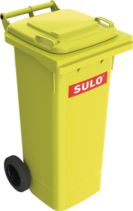 SULO Müllgroßbehälter 80 l HDPE gelb fahrbar, nach EN 840