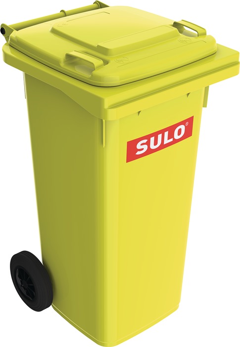 SULO Müllgroßbehälter 120 l HDPE gelb fahrbar, nach EN 840