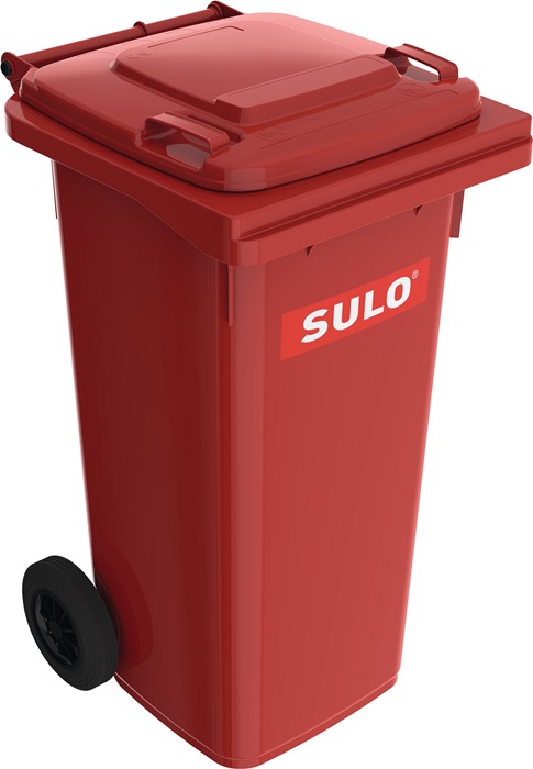 SULO Müllgroßbehälter 120 l HDPE rot fahrbar, nach EN 840