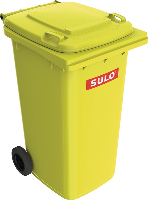 SULO Müllgroßbehälter 240 l HDPE gelb fahrbar, nach EN 840