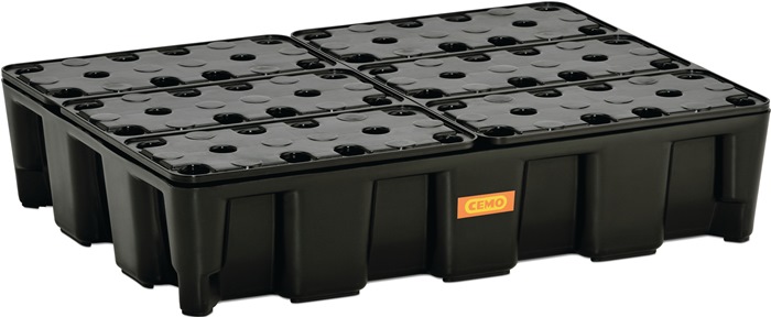 CEMO Auffangwanne 60 l L800xB600xH180mm Polyethylen mit PE-Rost