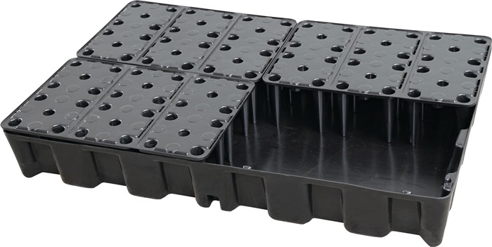 CEMO Auffangwanne 120 l L1200xB800xH180mm Polyethylen mit PE-Rost