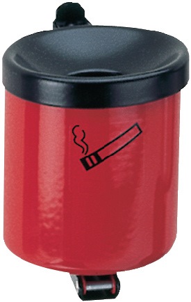 TKG Wandascher Ø110xH120mm rot mit Kippvorrichtung
