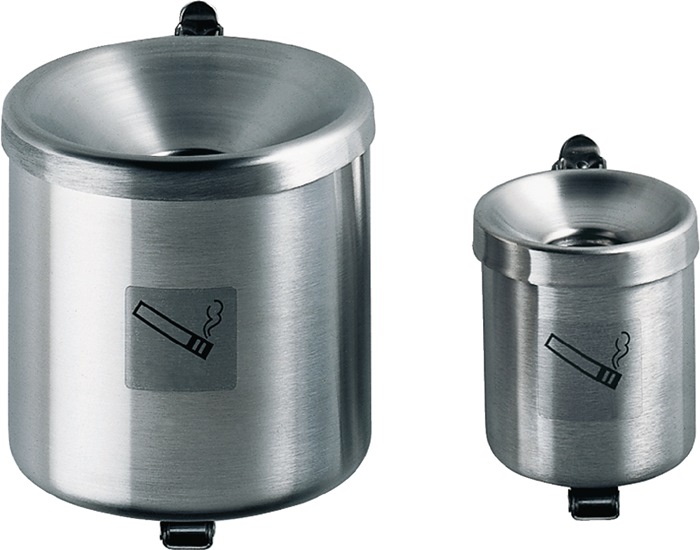 TKG Sicherheitswandascher Ø90xH100mm silberfarbig mit Kippvorrichtung