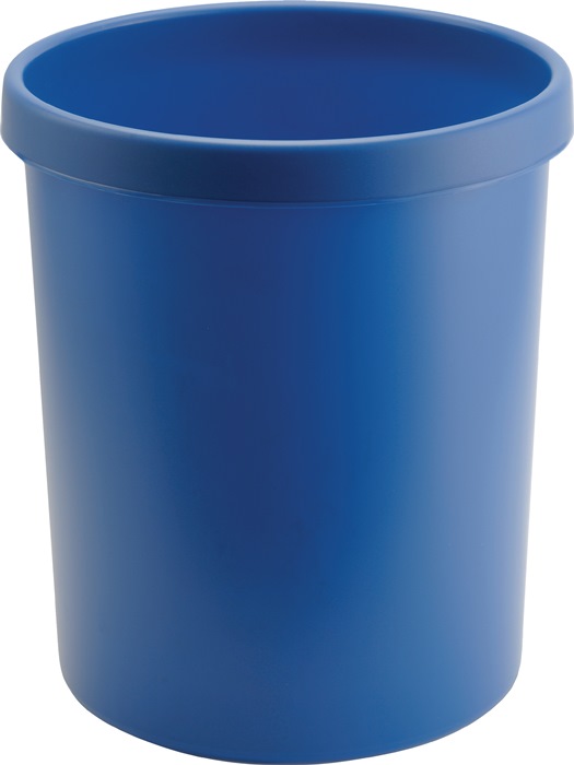 helit Papierkorb 30 l H405xØ350 mm mit Griffrand Kunststoff blau