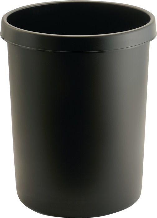 helit Papierkorb 45 l H480xØ390 mm mit Griffrand Kunststoff schwarz