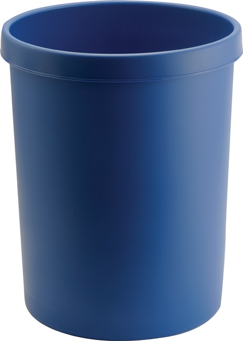 helit Papierkorb 45 l H480xØ390 mm mit Griffrand Kunststoff blau