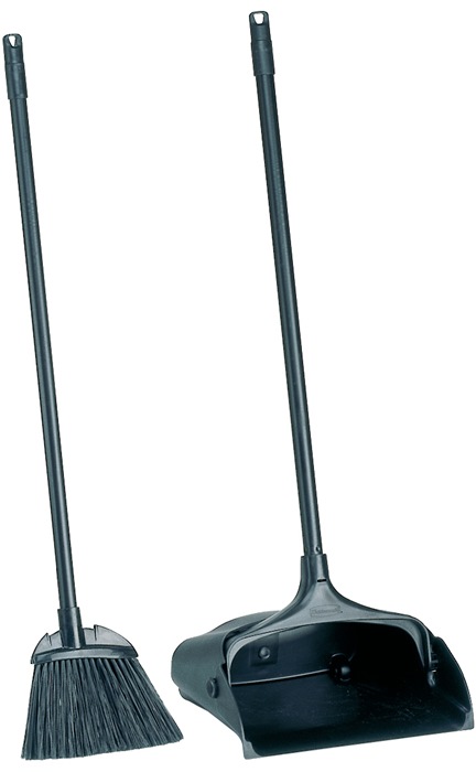 Rubbermaid Standmüllschaufel Stiel mit Schaufel und Besen schwarz