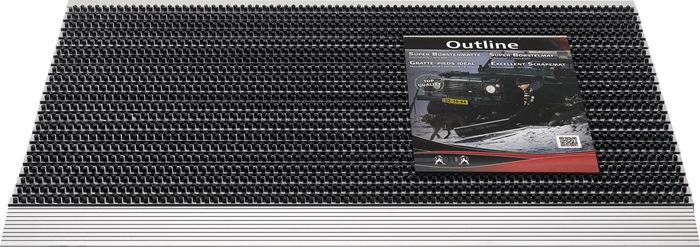 HAMAT Fußmatte schwarz/schwarz PP/Alu L600xB900xS22mm