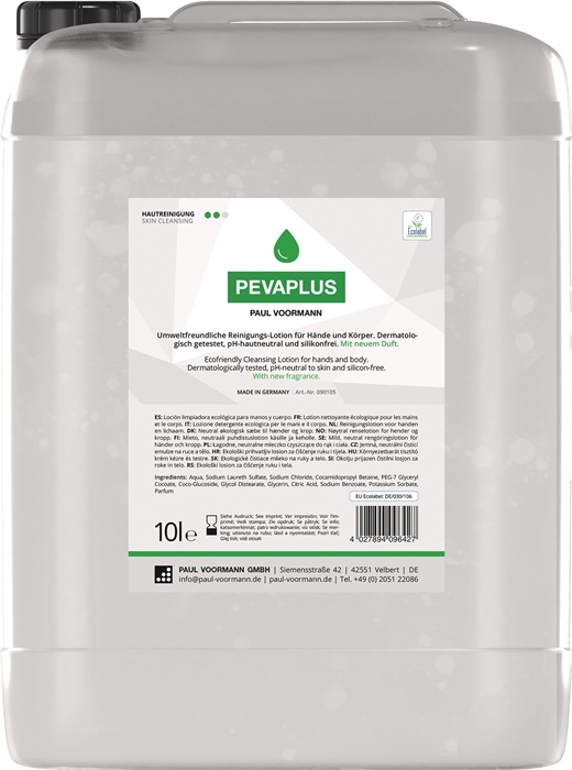 PAUL VOORMANN Handreinigung PEVAPLUS 10 l silikonfrei, pH-Hautneutral