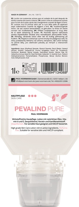 PAUL VOORMANN Hautpflege PEVALIND PURE 1 l pH-hautneutral, silikonfrei