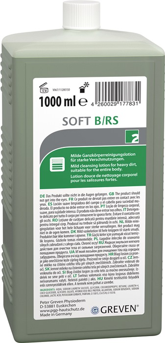 GREVEN Hautreinigungslotion ® SOFT B/RS 1 l Flasche passend für 9000 473 400 mittlere bis starke Verschmutzung
