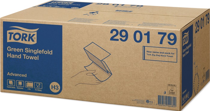 TORK Handtuch 290179 2-lagig, Dekorprägung grün L230xB248 mm passend für 9000 474 162