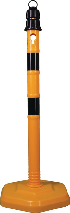 TEMKA GmbH Sperrpfosten PPC gelb/schwarz Ø 63 mm zum Aufstellen mit Öse