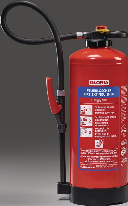 GLORIA Wasserfeuerlöscher WKL 6 PRO 6 l Aufladegerät Brandklasse A 21 A mit Wandhalter