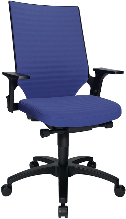 TOPSTAR Bürodrehstuhl mit Autosynchrontechnik blau 420-550 mm mit Armlehnen Tragfähigkeit 110 kg