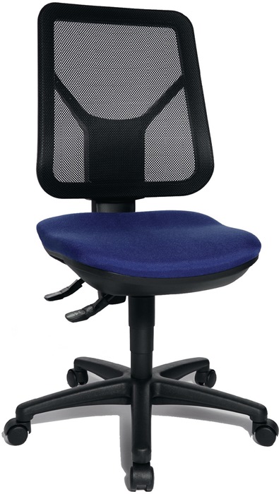 TOPSTAR Bürodrehstuhl mit Lendenwirbelstütze blau 430-510 mm ohne Armlehnen Tragfähigkeit 110 kg