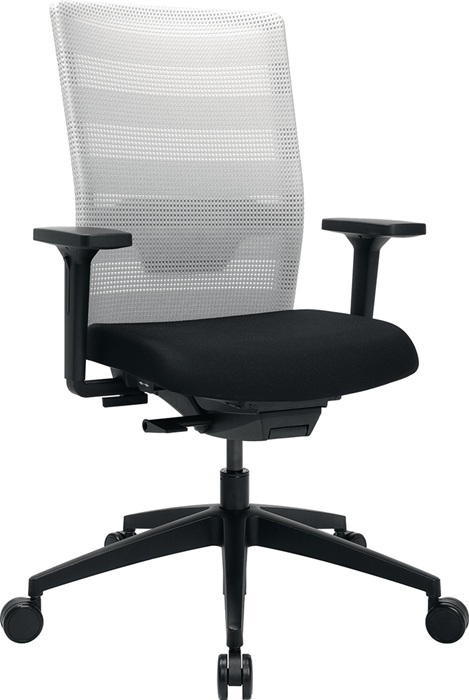 TOPSTAR Bürodrehstuhl mit Synchrontechnik schwarz/weiss 420-540 mm mit Armlehnen Tragfähigkeit 110 kg