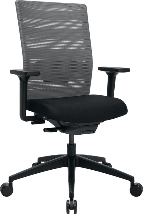 TOPSTAR Bürodrehstuhl mit Synchrontechnik schwarz/grau 420-540 mm mit Armlehnen Tragfähigkeit 110 kg