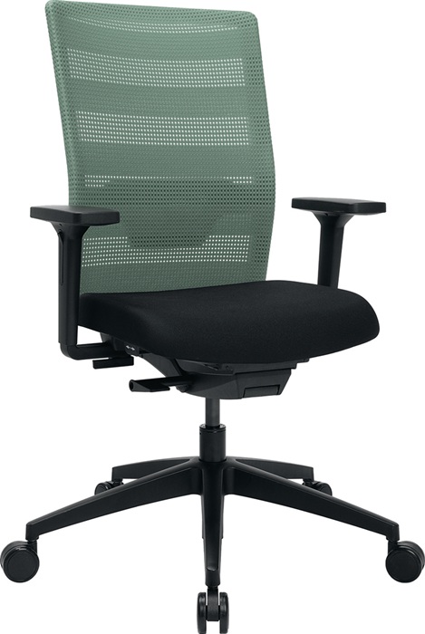 TOPSTAR Bürodrehstuhl mit Synchrontechnik schwarz/mint 420-540 mm mit Armlehnen Tragfähigkeit 110 kg
