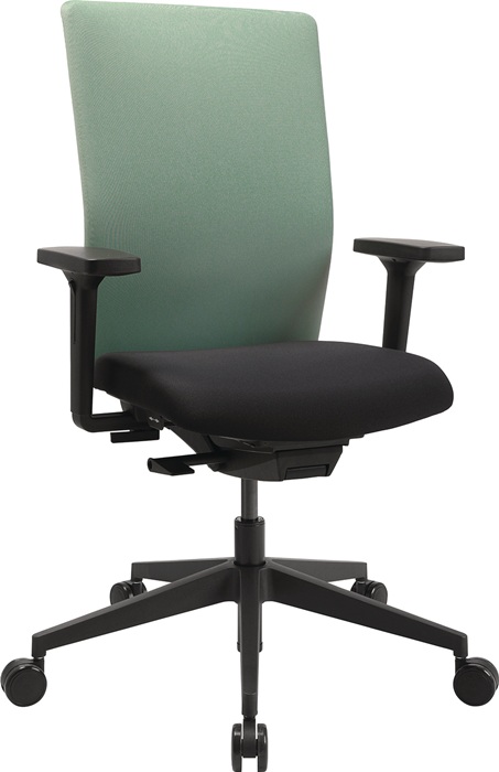 TOPSTAR Bürodrehstuhl mit Synchronmechanik schwarz/mintgrün 420 - 540 mm mit Armlehnen Tragfähigkeit 110 kg