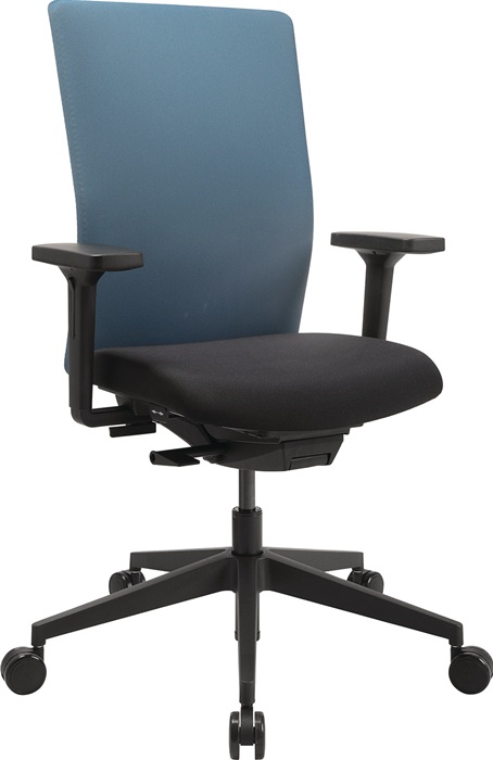 TOPSTAR Bürodrehstuhl mit Synchronmechanik schwarz/petrolblau 420 - 540 mm mit Armlehnen Tragfähigkeit 110 kg
