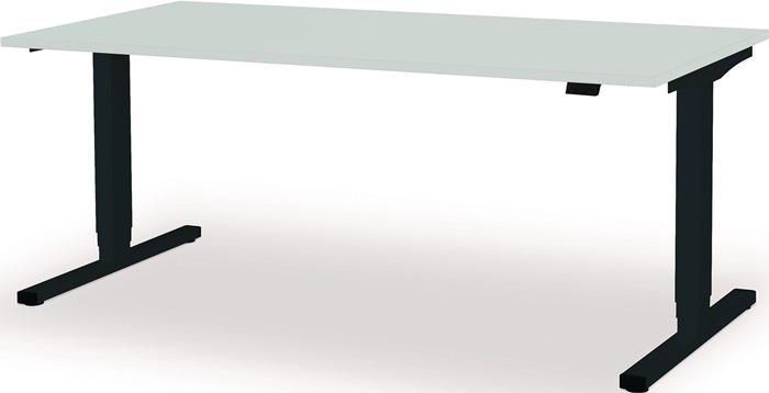 mAUSEr Steh-/Sitzarbeitsplatz levero H650-1250xB1800xT800mm anthrazitgrau, RAL 7016/lichtgrau elektrisch höhenverstellbar