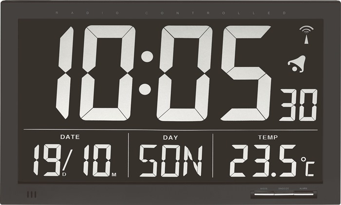 TFA Funk-Digitaluhr Funkuhr Kunststoff schwarz 1,5 V digital