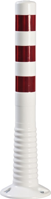TEMKA GmbH Sperrpfosten Kunststoff weiß/rot Ø 80 mm zum Aufschrauben Höhe über Flur750 mm