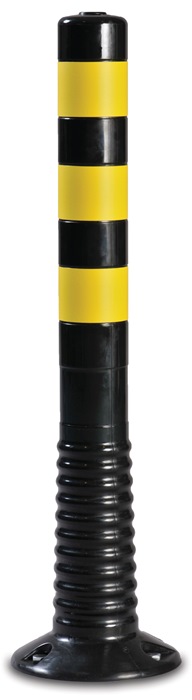 TEMKA GmbH Sperrpfosten Kunststoff schwarz/gelb Ø 80 mm zum Aufschrauben Höhe über Flur=750 mm