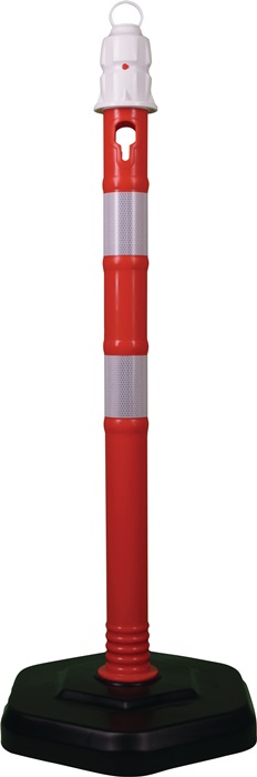 TEMKA GmbH Sperrpfosten PPC rot/weiß Ø 63 mm zum Aufstellen mit Öse