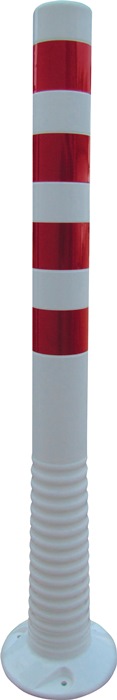 TEMKA GmbH Sperrpfosten Kunststoff weiß/rot Ø 80 mm zum Aufschrauben Höhe über Flur1000 mm