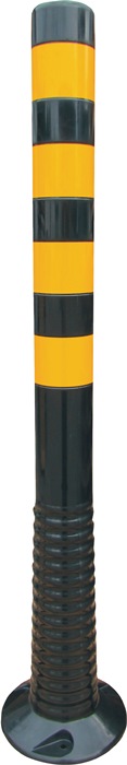 TEMKA GmbH Sperrpfosten Kunststoff schwarz/gelb Ø 80 mm zum Aufschrauben,m.Befestigungsmat. Höhe über Flur=1000 mm
