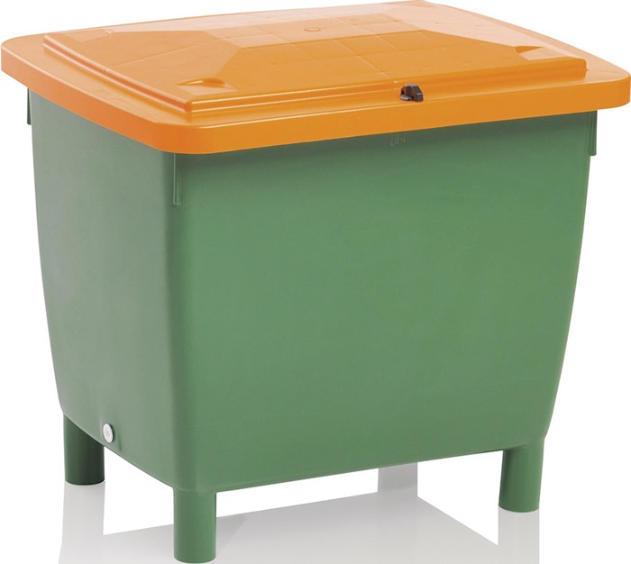 CRAEMER Streugutbehälter L790xB605xH775 mm 210 l HD-PE grün/orange ohne Entnahmerutsche