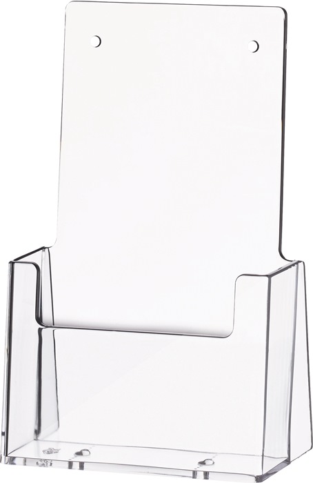 helit Tischprospekthalter 1/3 DIN A4/C6 lang Kunststoff transparent freistehend