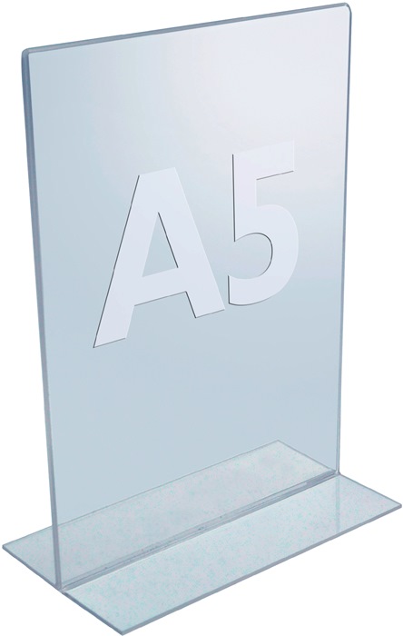 TWINCO Tischaufsteller DIN A5 Acryl transparent freistehend