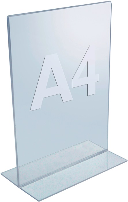 TWINCO Tischaufsteller DIN A4 hoch Acryl transparent freistehend