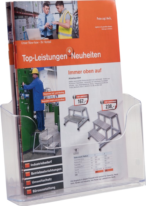 TWINCO Prospekthalter DIN A4 Acryl transparent