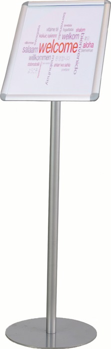 TWINCO Prospektständer H900xB252mm silber mit Klapprahmen DIN A4