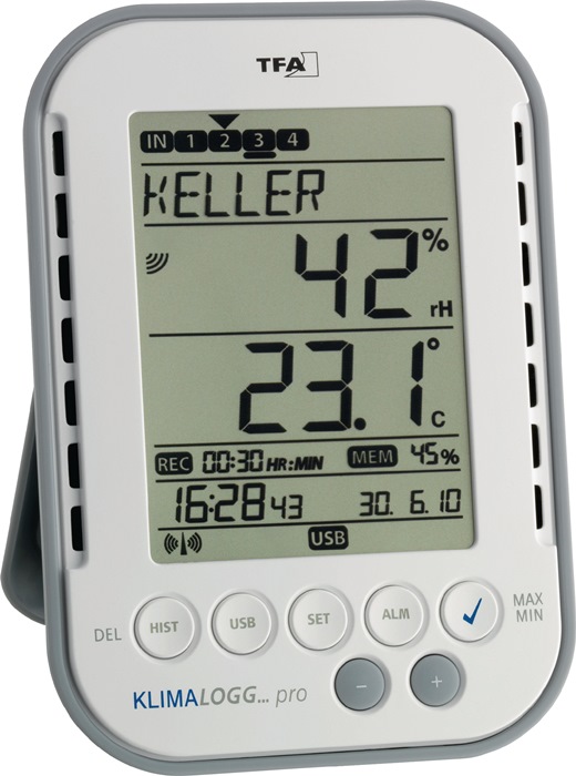 TFA Thermo-Hygrometer Messbereich 0 bis 50°C / Luft 1-99 % H137xB98xT26mm Kunststoff