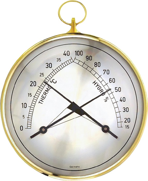 TFA Thermo-Hygrometer Messbereich 0 bis 40°C / Luft 15-99 % T.35mm Messingring