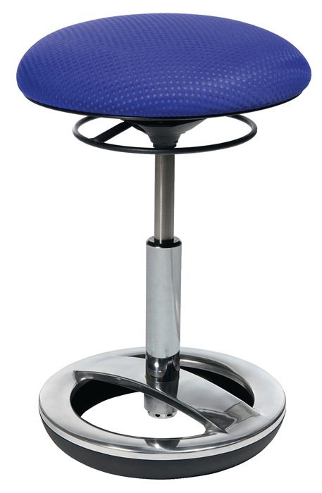 TOPSTAR Hocker mit Standfußring Polster blau Sitzhöhenverstellung 440-570 mm