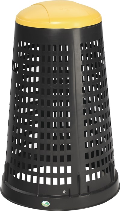 VAR Korbständer D525xH880mm Polypropylen schwarz Deckel gelb passend für 120 l Säcke