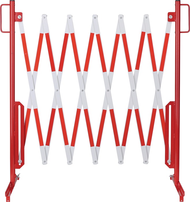 dancop Scherengitter L3600xH1000mm mit Standfuß rot/weiß