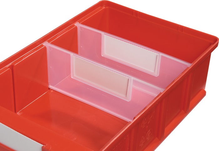LA-KA-PE Trennwand für Regalkasten B. 93 mm PP transparent